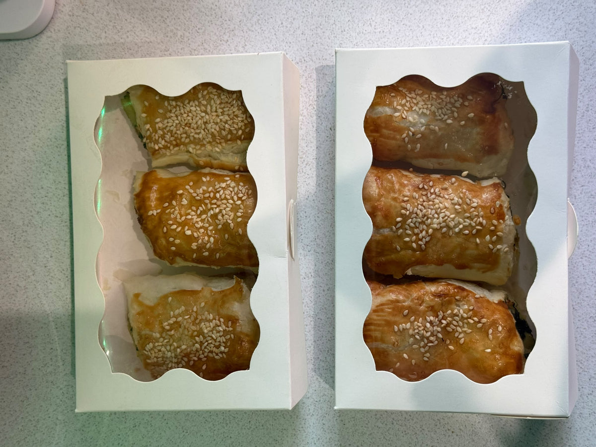 Our Turkish spinach and feta pies are packed with a delicious, flavourful filling, wrapped in soft, golden pastry and topped with sesame seeds.

Perfectly baked, generously filled and made with love